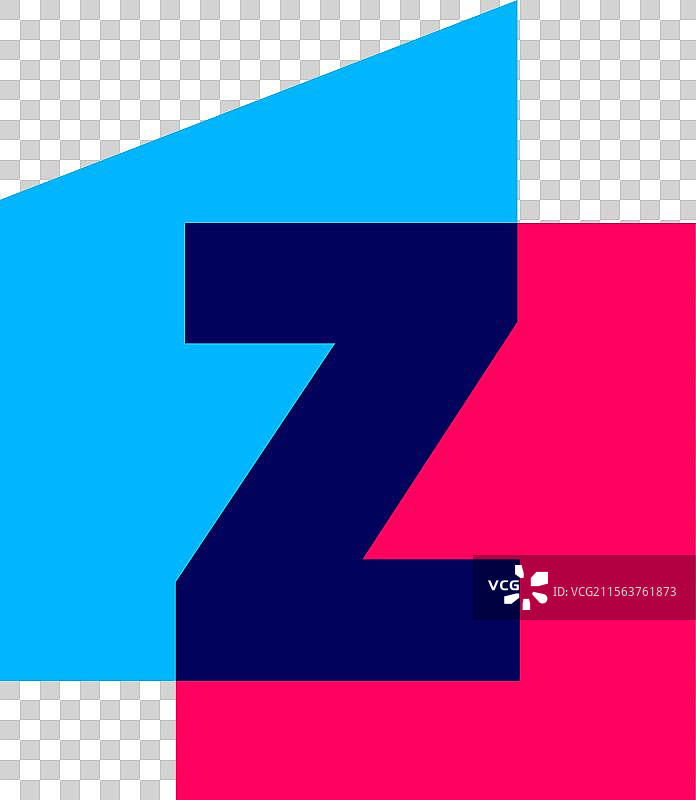 重叠色彩的Z字母房屋单色标志家居图片素材