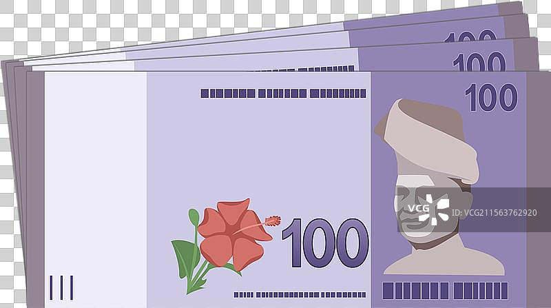 马来西亚货币纸币100令吉图片素材