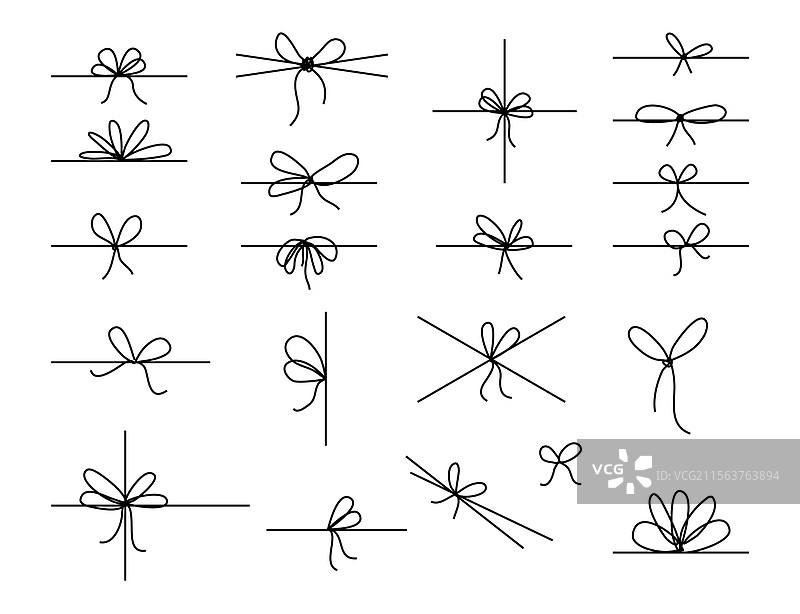 带有绳子的丝带弓线装饰盒子和图片素材