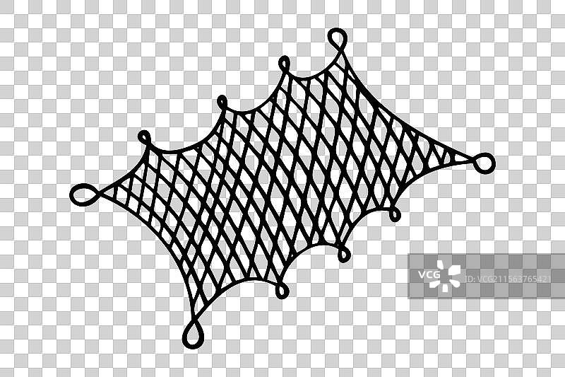 手绘鱼网涂鸦图标轮廓画图片素材
