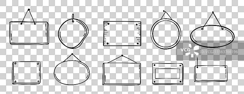 空门牌涂鸦手绘图标集商店图片素材