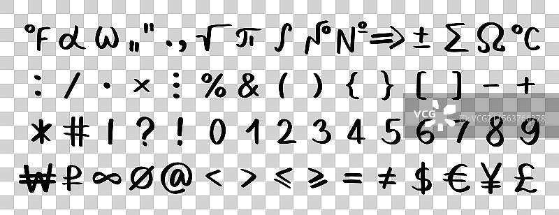 涂鸦黑色特殊数学符号和数字图片素材