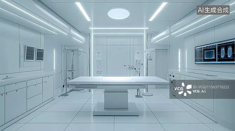 【AI数字艺术】现代化无菌医疗检查或手术室图片素材