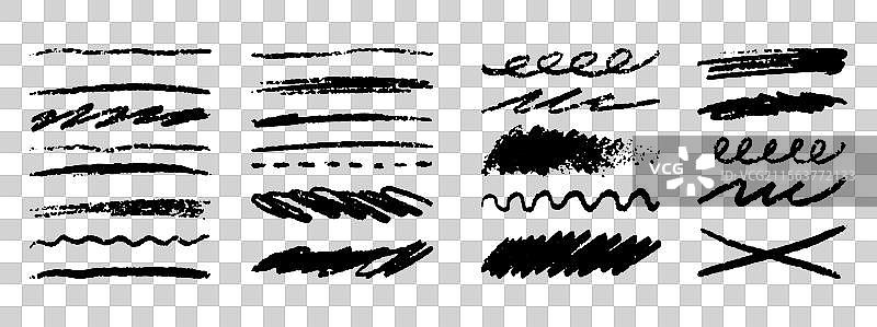 粗糙手绘纹理的磨损线条图片素材