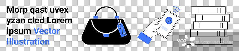 奢华手袋通过智能手机进行非接触式支付图片素材