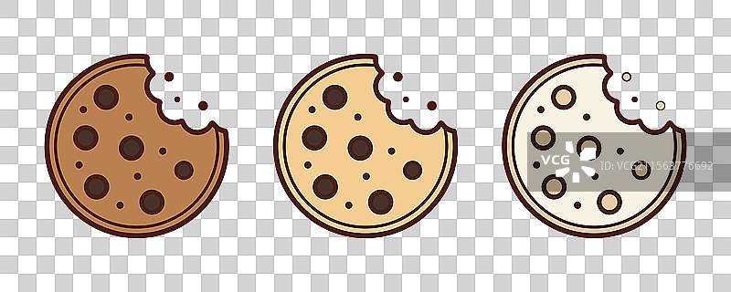 饼干图标集，甜点和烘焙食品图片素材