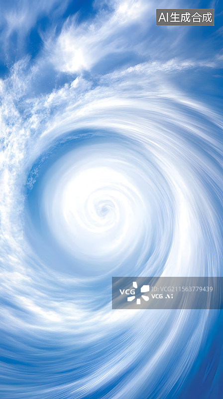【AI数字艺术】旋涡状云层的天空景象图片素材