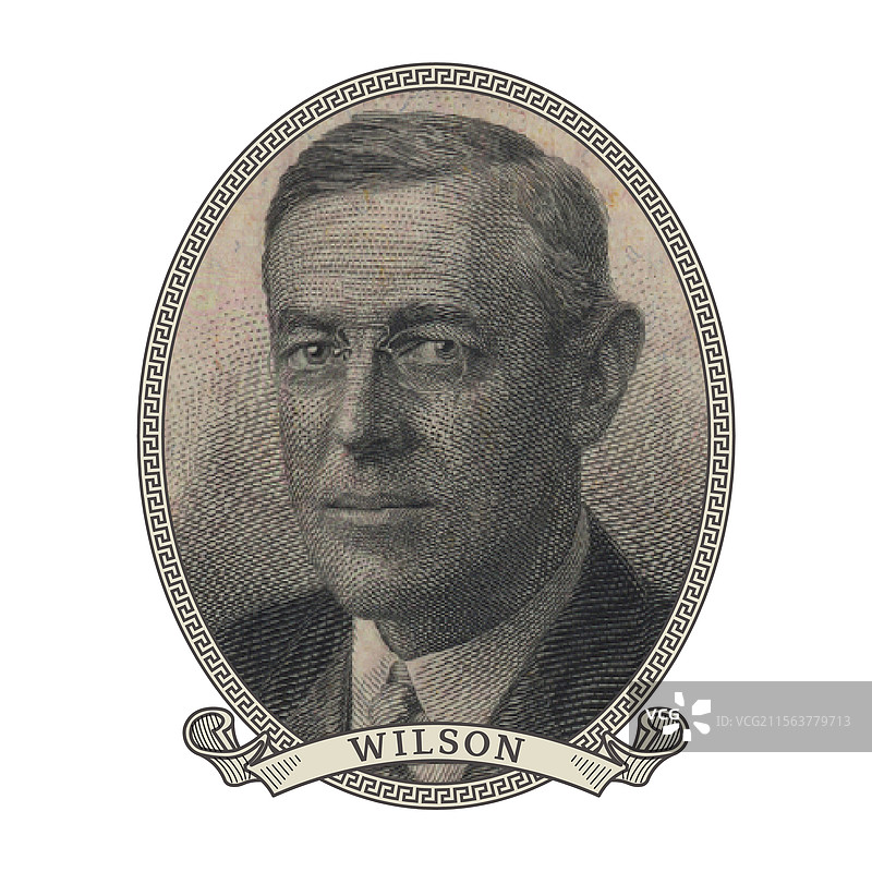 第28任威尔逊的高像素马赛克肖像图片素材