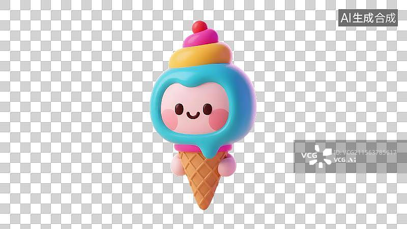 【AI数字艺术】萌趣冰淇淋的甜蜜诱惑图片素材