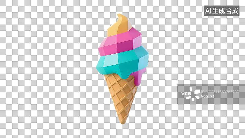 【AI数字艺术】萌趣冰淇淋的甜蜜诱惑图片素材