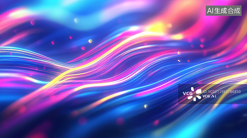 【AI数字艺术】彩色波浪线条抽象背景图片素材