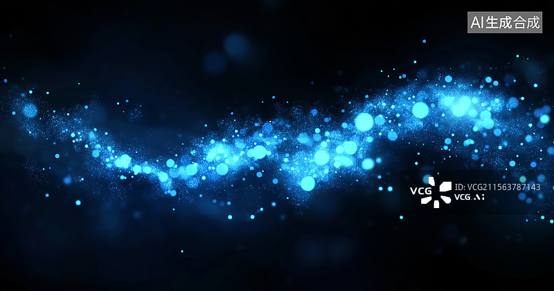 【AI数字艺术】蓝色光斑的抽象背景图片素材