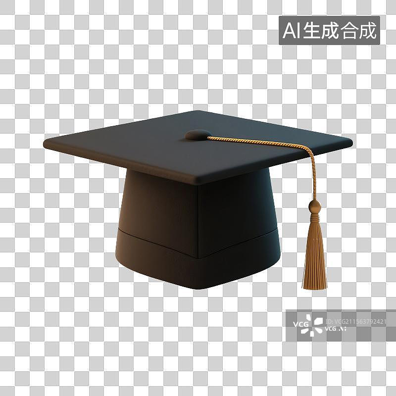 【AI数字艺术】3D渲染，博士帽，学士帽，毕业季，免抠元素图片素材