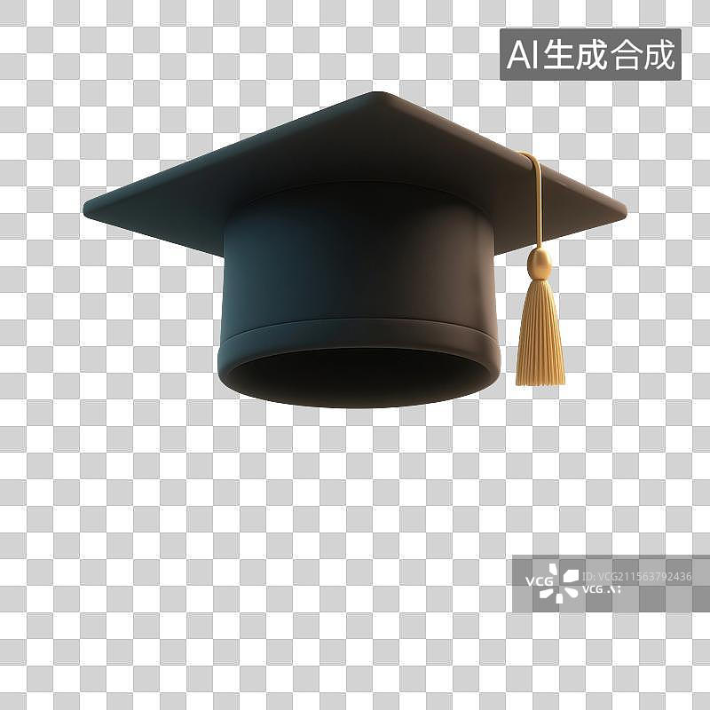 【AI数字艺术】3D渲染，博士帽，学士帽，毕业季，免抠元素图片素材