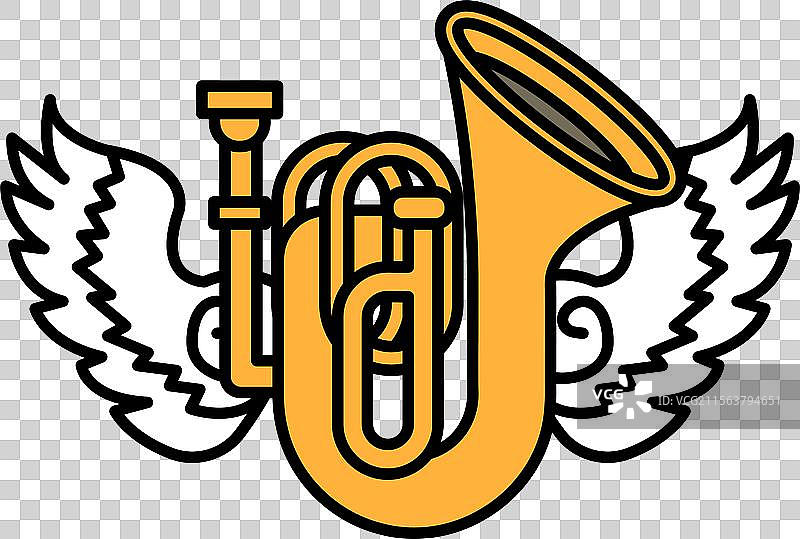 一个大号的喇叭配有一个小喇叭口。图片素材