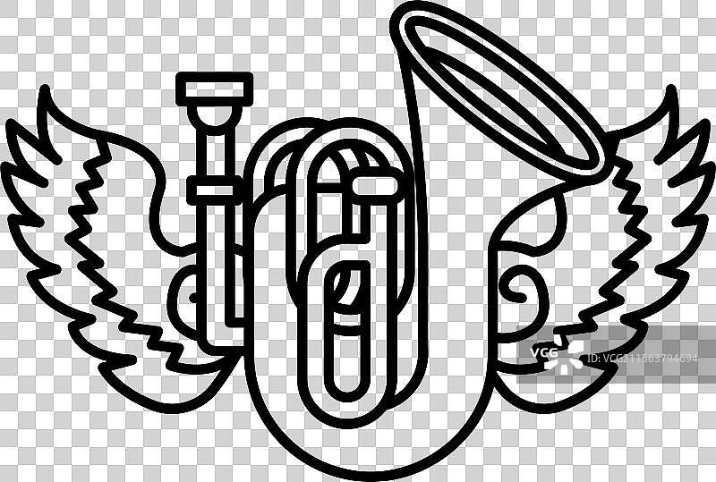 一个大号的喇叭配有一个小喇叭口。图片素材