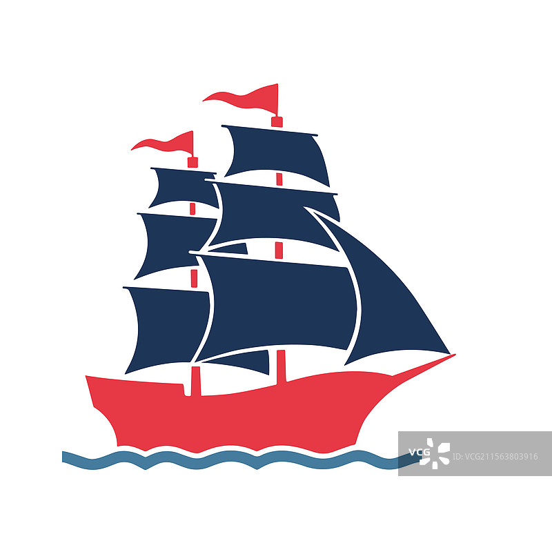 古老的海盗帆船古董船图片素材