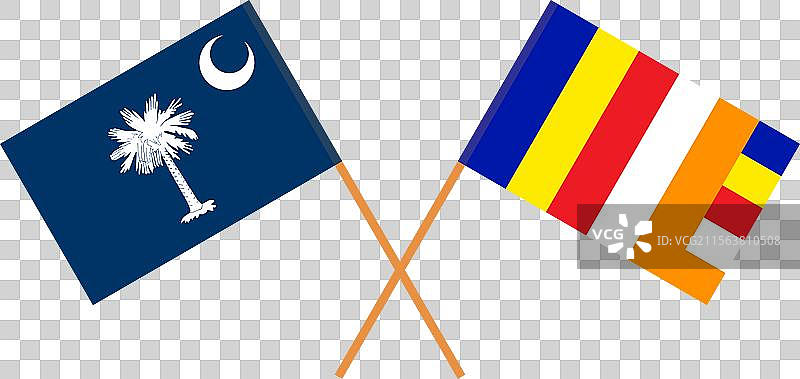 南卡罗来纳州的交叉旗帜图片素材