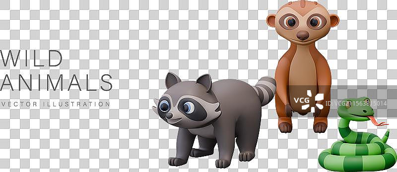 创意概念与野生动物3D图片素材