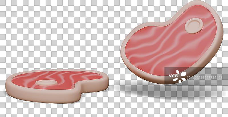 逼真的牛排肉块图片素材