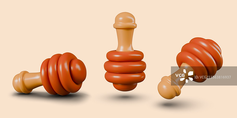 干净的新蜂蜜搅拌器 3D 物体图片素材