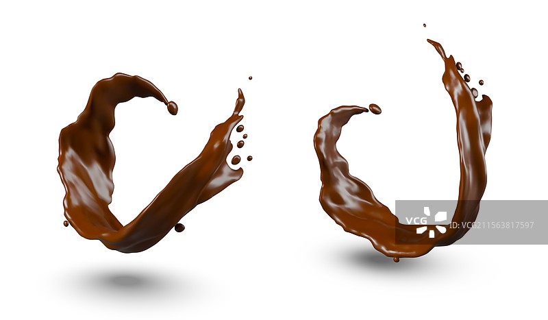 旋转的逼真融化巧克力流动图片素材