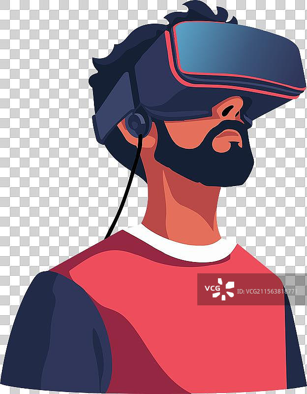 虚拟现实中的男士平面图图片素材