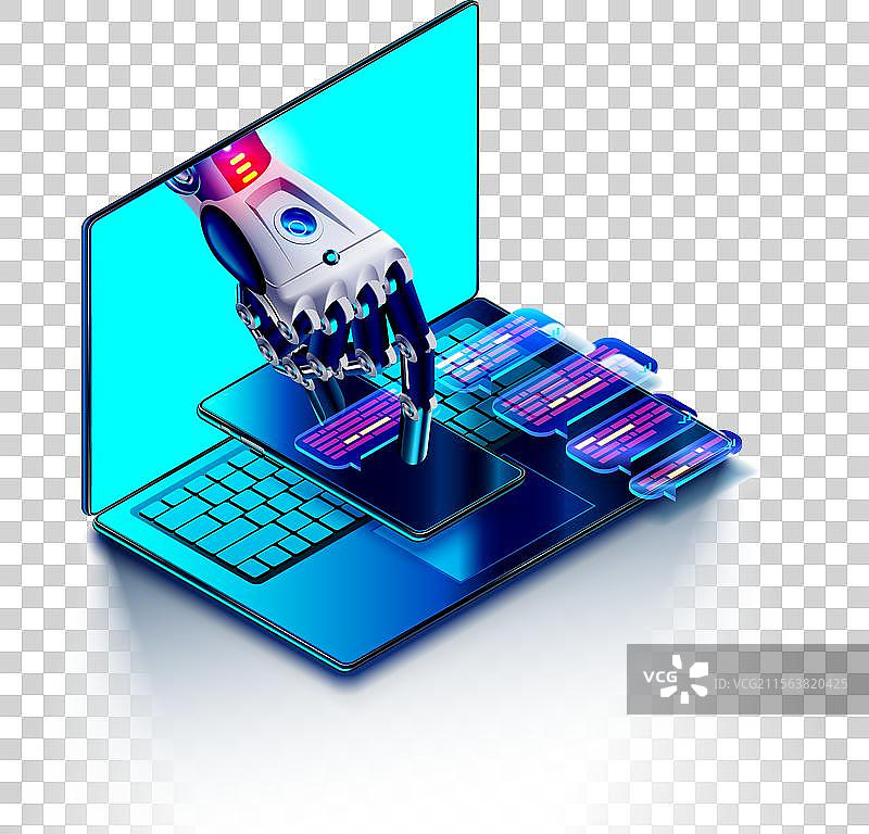 人工智能聊天机器人或赛博格手持图像图片素材