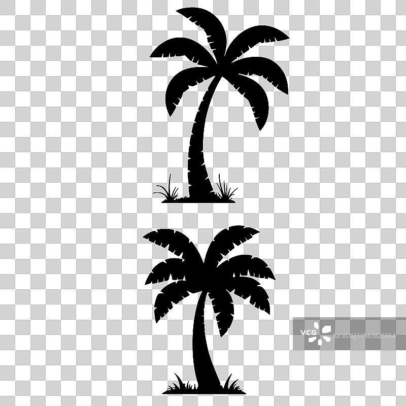 棕榈树剪影图片素材