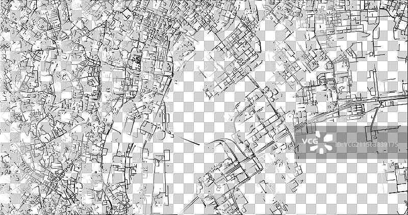 东京地区的街道地图，地图显示了图片素材