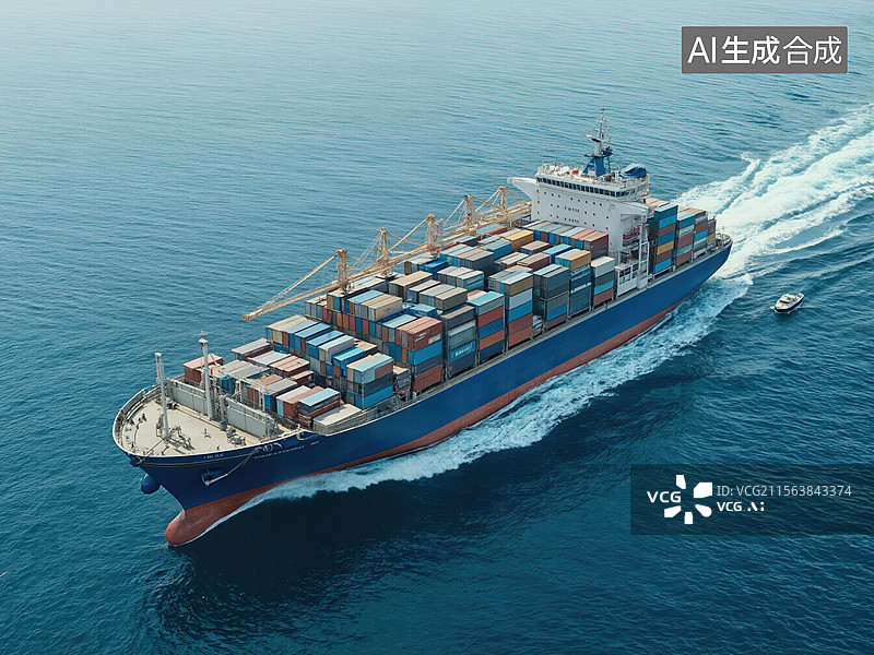 【AI数字艺术】海上巨轮航行图片素材