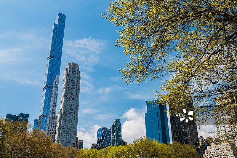纽约掠影—中央公园与当代建筑图片素材