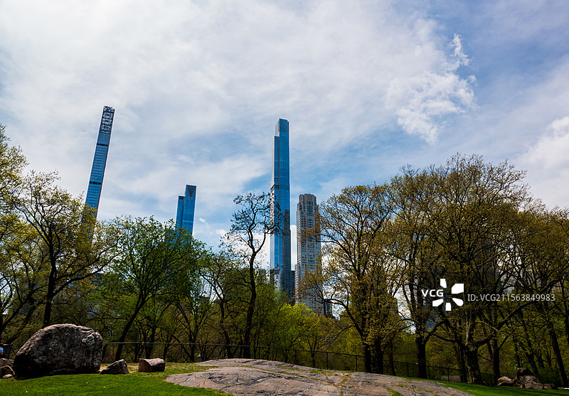 纽约掠影—中央公园与当代建筑图片素材