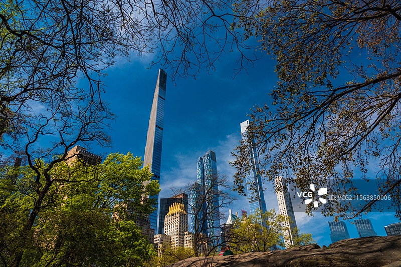 纽约掠影—中央公园与当代建筑图片素材