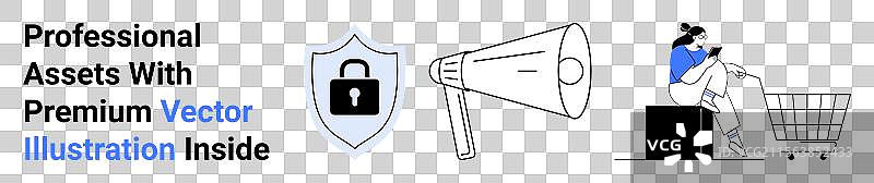 数字营销工具与安全在线购物图片素材