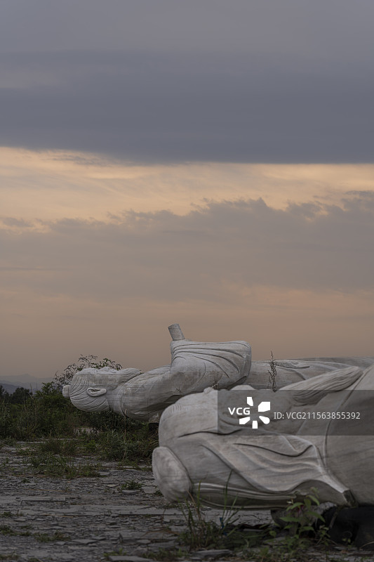 贵州省植物园内的巨大雕像与天空的对话图片素材