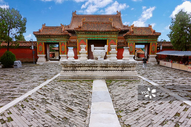 河北清东陵 慈禧陵墓 古建 蓝天 白云图片素材