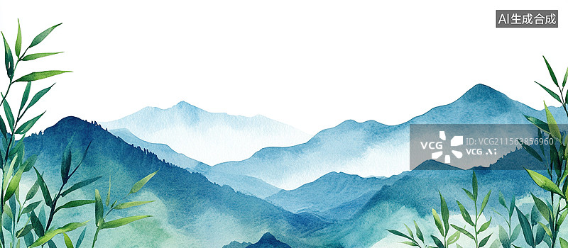 【AI数字艺术】国风水墨山水画图片素材