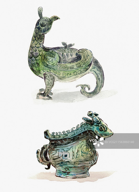 青铜器  鸟兽图片素材