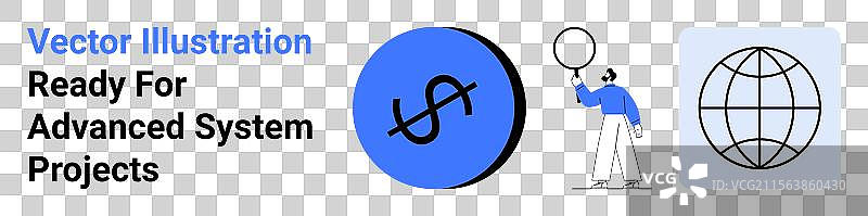 金融增长与全球互联概念图片素材