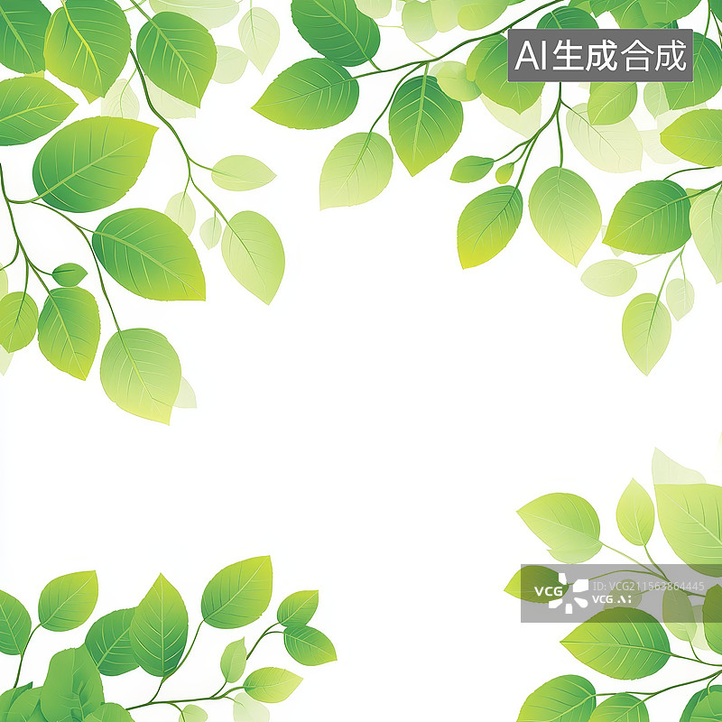 【AI数字艺术】绿色叶子的背景图案图片素材