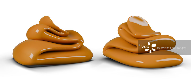 一勺浓厚的甜奶油酱融化了图片素材