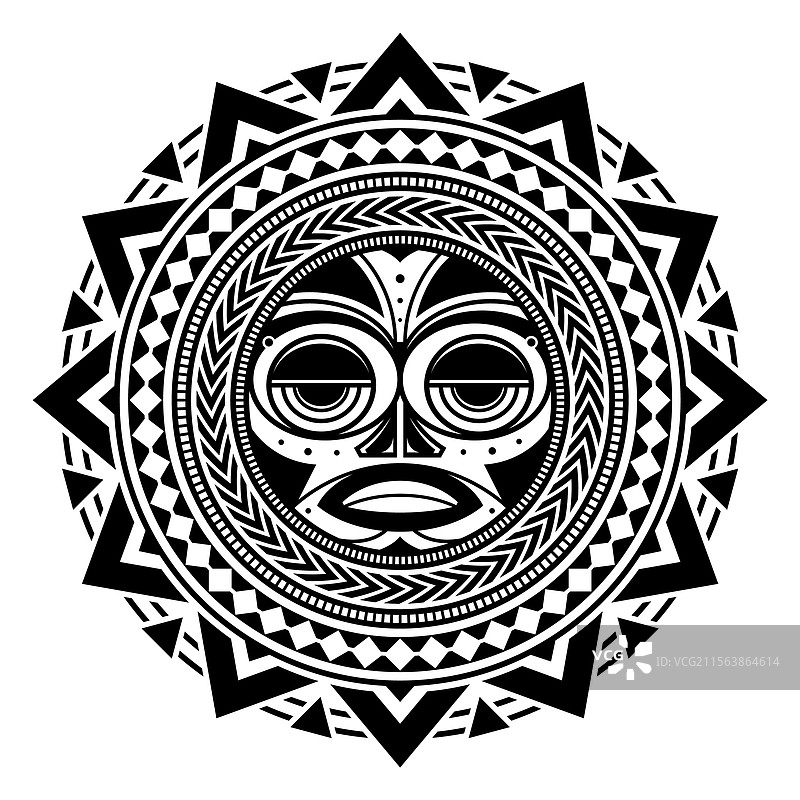 波利尼西亚毛利面部纹身图片素材
