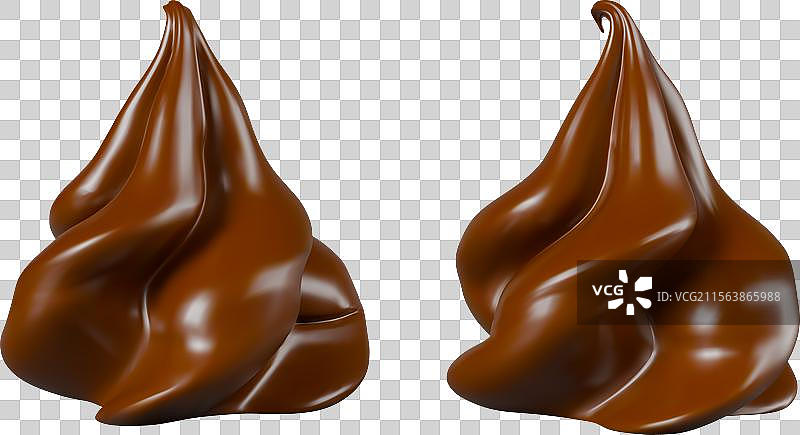 3D打发巧克力奶油的不同视角图片素材