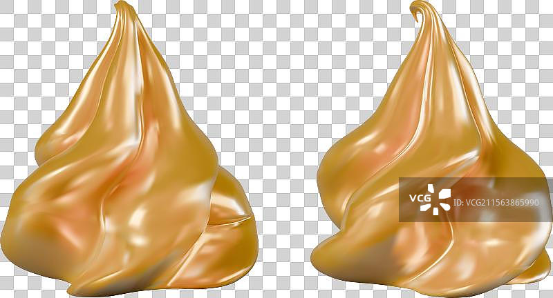 金色奶油球，带有珍珠光泽的装饰图片素材