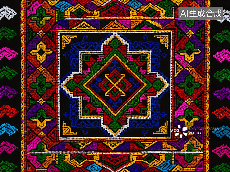 【AI数字艺术】壮锦纹样设计图片素材