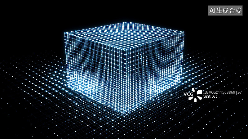 【AI数字艺术】数据光立方科技图形图片素材