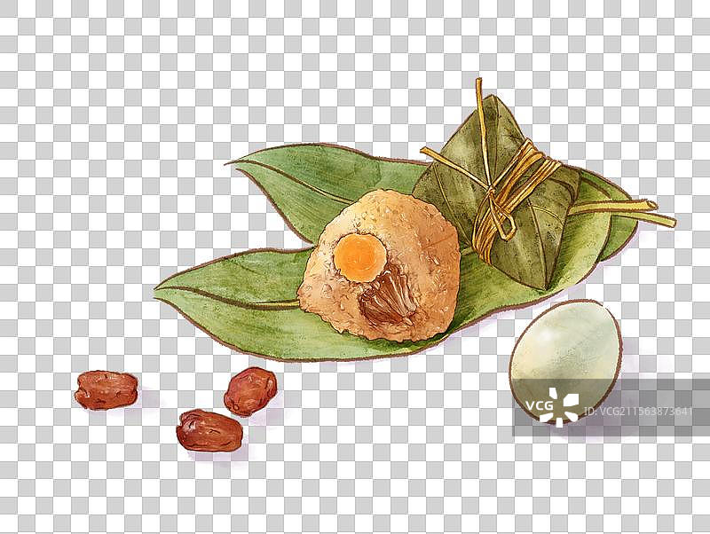 端午节元素粽子咸鸭蛋红枣咸肉粽子三角形粽子图片素材