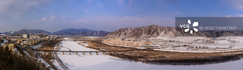 中朝边境图们口岸图片素材