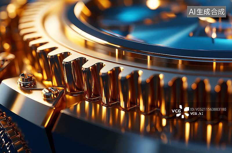 【AI数字艺术】黄金腕表精密机械细节图片素材